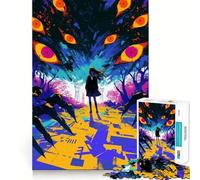 Anime Girl Facing Giant Eyes 1000 Piece Teenager Puzzles Brain Boosting Play Tight Interlock No Gaps Relaxing Indoor Group Activity (50x75cm)