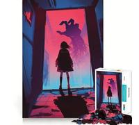 Anime Girl Facing Giant Hand Jigsaw Puzzle 1000 Recall Fun Play Advanced Laser Cutting Tech Holiday Indoor Entertainment Toy (38x52cm)