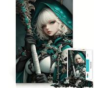 Anime Girl Female Warrior Gaming Jigsaws for Adults1000 Pieces Brain Memory Game Fine Cut Premium Finishing Engaging Way to Pass Free Hours (38x26cm)