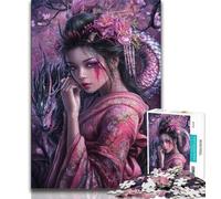 Anime Girl Flying Dragon 1000 Piece Jigsaw Puzzle for Adults Teens,Decompressing Intellectual Educational Toy Perfect Decoration (38x26cm)