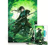 Anime Girl Forest Ninja Jigsaw Puzzle 1000 Mental Recall Game High Accuracy Cutting Craft Interactive Brain Challenge for Home (38x26cm)