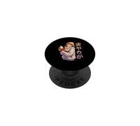Anime Girl Fox Hug Kawaii Cozy Aesthetic 突やかが PopSockets Adhesive PopGrip