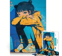 Anime Girl Graffiti Adults 1000 Pieces Puzzle Mental Fun Game Advanced Laser Cutting Tech Amusing Challenge for Waiting Time (50x75cm)