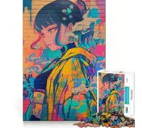 Anime Girl Graffiti Jigsaw 1000 Pieces for Teenagers Mind Boost Fun Zero Gap Captivating Leisure for Cozy Indoors (50x75cm)