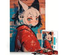 Anime Girl Graffiti Puzzle for Adults 1000 Pieces Memory Play Game Firm Fit Secure Assembly Meaningful Connection Building Game (50x75cm)
