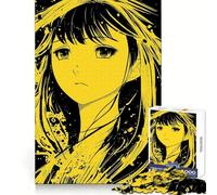 Anime Girl Half Tone Art 1000 Pieces Jigsaws Adults Puzzles Logic Practice Pleasant Leisure Clean Edges Perfect Present (50x75cm)
