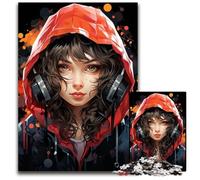 Anime Girl Hoodie JigsawPuzzle 1000 Pieces for Adults Puzzles for Adults Family Fun Activity Brain Challenge for Teenager 1000 PCS(75x50cm)