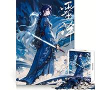 Anime Girl Ice Blue Ninja Jigsaw for Teenagers 1000 Pieces Mind Exercise Soft Distraction Exact Cut (38x26cm)