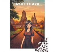 Anime Girl in Ayutthaya Ruins, Classic Puzzle, 1000 Pieces, 70x50cm/1000pcs | For puzzle lovers on Christmas morning: Adult jigsaw puzzle with 1000 pieces suits quiet moments between celebrations.