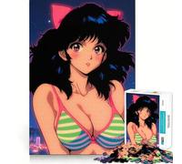 Anime Girl in Bikini Top Jigsaw 1000 Pieces for Teenagers Memory Train Fun Clean Seamless Connection Relaxing Indoor Group Activity (38x26cm)