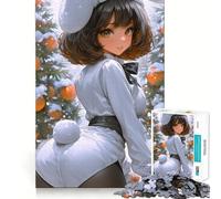 Anime Girl in Bunny Costume Jigsaw Puzzles1000 Pieces Recall Skill Fun Professional Grade Cutting Thoughtful Gift for Mind Activity (38x52cm)