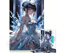 Anime Girl in Crystal Dress 1000-piece Puzzle for Teenagers Mind Skill Fun Uniform Size Precise Pieces Relaxing Indoor Group Activity (50x75cm)