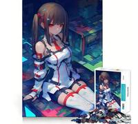 Anime Girl in Cyberpunk Setting Jigsaw 1000 Pieces Focus Building Toy Zero Gap Rewarding Activity for Rainy Days (38x26cm)