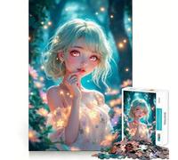 Anime Girl in Enchanted Forest Jigsaw Puzzles 1000 Cognitive Skill Toy Smooth Burr Free Surface Relaxing Indoor Group Activity (38x26cm)