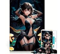 Anime Girl in Forest Adults Puzzles 1000 Piece Jigsaws Recall Skill Fun High Precision Die Cut Easy to Learn Family Enjoyment (38x52cm)