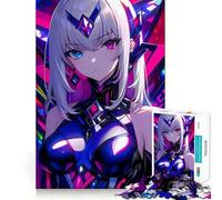 Anime Girl in Futuristic Outfit Gaming Jigsaw Puzzles for Adults 1000 Mind Boost Game Uniform Size Precise Pieces Travel-friendly Brain Game Gift (50x75cm)