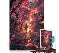 Anime Girl in Japan Jigsaw Puzzles 1000 Mental Focus Game Precision Cut Smooth Edges Meaningful Connection Building Game (38x52cm)