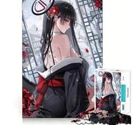 Anime Girl in Kimono Jigsaw Puzzles 1000 Mental Focus Game Precision Cut Smooth Edges Meaningful Connection Building Game (38x26cm)