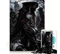 Anime Girl in Military Uniform Jigsaw Puzzles 1000 Pieces Focus Boost Fun Laser Cut for Flawless Fit Bonding Activity for Loved Ones (38x26cm)