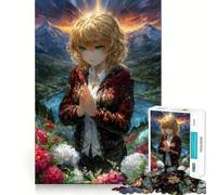 Anime Girl in Mountain Landscape 1000 Piece Jigsaws Creative Skill Toy Tight Lock No Loose Pieces Bonding Activity for Loved Ones (38x52cm)