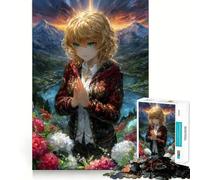 Anime Girl in Mountain Landscape Jigsaw for Teenagers 1000 Pieces Memory Fun Game Smooth Burr Free Surface Birthday Gift Brain Teaser Toy (50x75cm)