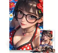 Anime Girl in Pool Bikini 1000 Teenager Pieces Jigsaw Puzzle Brain Development Unwind Easily Clean Join Warm Xmas Gift (38x52cm)