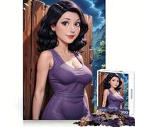 Anime Girl in Purple Dress Adults Puzzles 1000 Piece Jigsaws Brain Development Leisure Activity Clean Join Joyful Xmas (38x52cm)