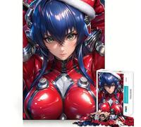 Anime Girl in Red Suit Gaming Jigsaw 1000 Pieces Memory Skill Fun Smooth Edge Perfect Interlock Fun-filled Way to Fill Empty Hours (38x26cm)