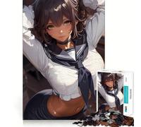 Anime Girl in Sailor Uniform Gaming Jigsaw Puzzles for Adults 1000 Think Boost Game Precise Interlock Structure Easy to Learn Family Enjoyment (38x26cm)