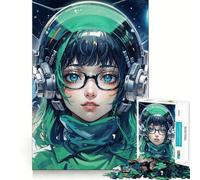 Anime Girl in Space Suit Jigsaw for Teenagers 1000 Pieces Memory Fun Game Smooth Burr Free Surface Birthday Gift Brain Teaser Toy (38x26cm)