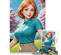 Anime Girl in Spring Adults 1000 Piece Jigsaw Puzzle Analytical Skill Soft Distraction Tight Join Cozy Xmas Gift (38x26cm)