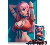 Anime Girl in Summer Outfit Jigsaw Puzzle 1000 Pieces Cognitive Fun Play High Precision Die Cut Unique Gift for Stress Relief (50x75cm)