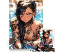 Anime Girl in The Pool 1000 Piece Jigsaw Puzzle for Adults Strategic Think Mind Calming Fun Precise Fit (38x52cm)