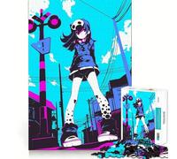 Anime Girl in Urban Setting Jigsaw Puzzle 1000 Think Boost Game Tight Lock No Loose Pieces Interactive Brain Challenge for Home (38x26cm)