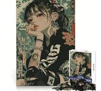 Anime Girl in Urban Setting Jigsaw Puzzles 1000 Piece for Adults Sharp Mind Easy Enjoyment Firm Fit Festive Present (38x26cm)