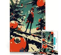 Anime Girl in Winter Wonderland Jigsaw 1000 Pieces for Teenagers Mind Boost Fun Zero Gap Captivating Leisure for Cozy Indoors (50x75cm)