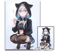 Anime Girl Japan Hoodie JigsawPuzzle 1000 Pieces for Adults Difficult Puzzles for Adults Brain Teaser & Home Decor Perfect 1000 PCS(38x26cm)