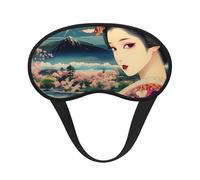 Anime Girl Japanese Geisha Blackout Sleep Mask - Soft Adjustable Eye Mask for Full Light Blocking, Deep Sleep, Travel & Relaxation