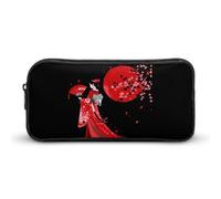 Anime Girl Japanese Geisha Pencil Case Cute Pen Pouch Cosmetic Bag Pecil Box Organizer for Travel Office