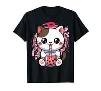 Anime Girl Japanese Kawaii Cat Bubble Tea Boba T-Shirt
