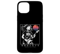 Anime Girl Japanese Music is Life Electric Guitar Punk Japan Case for iPhone 15 Plus