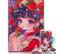 Anime Girl Jigsaw Puzzles for Adults 1000 Pieces,Challenging To Complete But Fun And Humorous with Matching Poster And Trivia Sheet 38x26cm