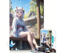 Anime Girl Joy Jigsaw 1000 Pieces Focus Building Toy Zero Gap Rewarding Activity for Rainy Days (38x52cm)