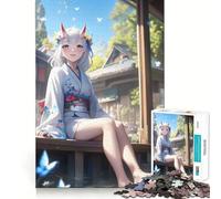 Anime Girl Joy Jigsaw Puzzle 1000 Mental Recall Game High Accuracy Cutting Craft Interactive Brain Challenge for Home (50x75cm)