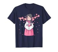 Anime Girl Korean Hanbok Cherry Blossoms T-Shirt