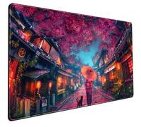 Anime Girl Large Desk Mat Ergonomic Red Cute Purple Mouse Pad XL Japanese Cat Desk Mat,Desk Pad for Keyboard and Mouse Keyboard Pad Stitched Edges Non-Slip Rubber Mat Desk Pad (31.5x15.7 in).
