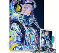 Anime Girl Look at You Jigsaw for Teenagers 1000 Pieces Mind Boost Fun Clean Cut Sturdy Components Heartwarming Gathering Activity (38x26cm)
