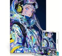 Anime Girl Look at You Jigsaw Puzzles for Adults1000 Piece Mind Training Cozy Downtime Laser Cut Joyful Xmas (50x75cm)