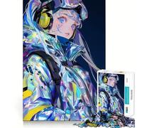 Anime Girl Look at You Jigsaw Puzzles1000 Pieces Recall Skill Fun Professional Grade Cutting Thoughtful Gift for Mind Activity (38x52cm)