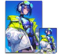 Anime Girl Look Distance Jigsaw Puzzle 1000 Pieces Wooden Jigsaw Puzzles Home Activity for Holidays Birthdays And Family Game Nights 1000 PCS(75x50cm)